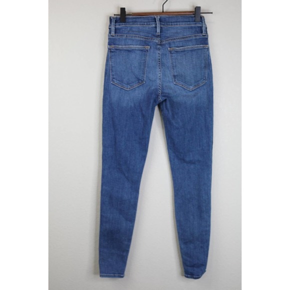 Frame Denim Womens Kenya Le High Skinny Crop Jeans Size 26 Two Tone Panel Blue - Picture 2 of 12